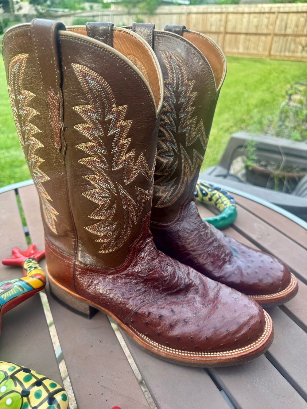 Lucchese 2000 Men’s Cowboy Boots. Exotic Full Quill Ostrich.